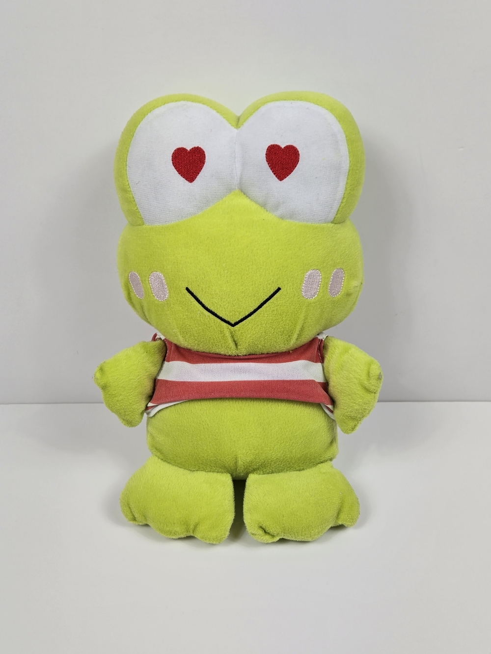 Vintage 2009 Keroppi Sanrio Heart Eyes Frog Plush 12" Valentine Y2K